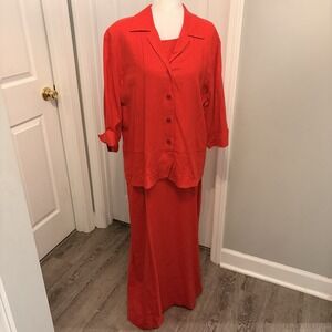 NWT Vintage Melissa Collection Red 2-Piece Skirt Suit Set Size 16 Made in USA
